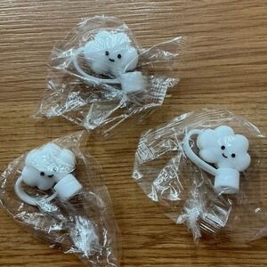 Cloud Shaped Silicone Straw Toppers‎ Drink Covers For Reusable Straws Set Of 3
